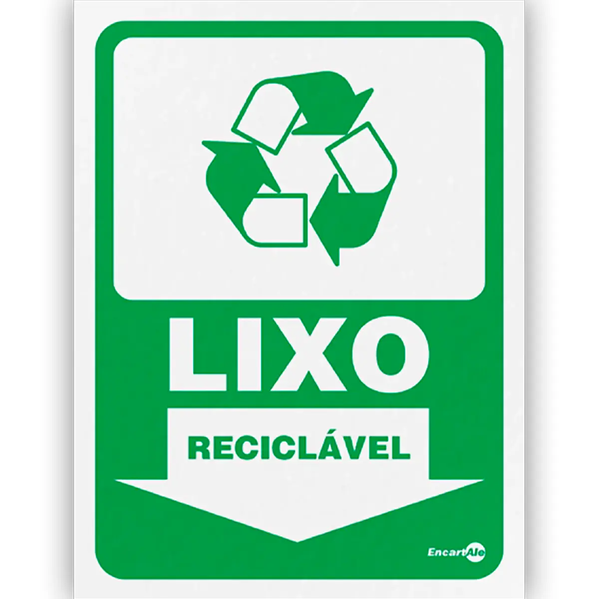 Placa Lixo Reciclável Adesivo Encartale