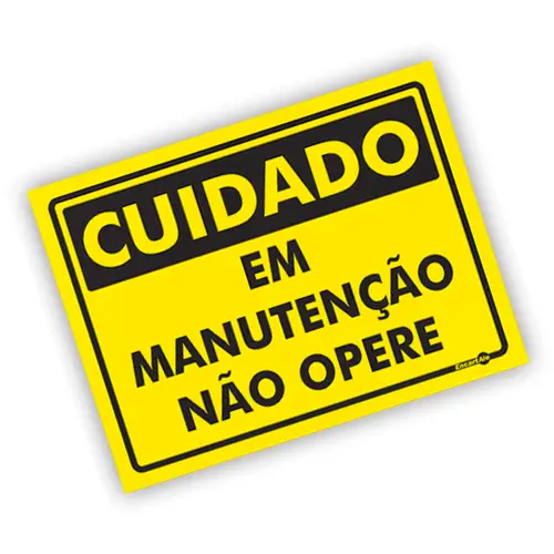Placa Cuidado Em Manutenção Não Opere Encartale