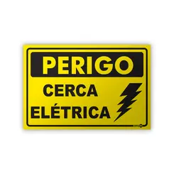 Kit 4 Placas Cuidado Cerca Elétrica Encartale