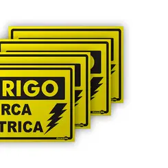 Kit 4 Placas Cuidado Cerca Elétrica Encartale