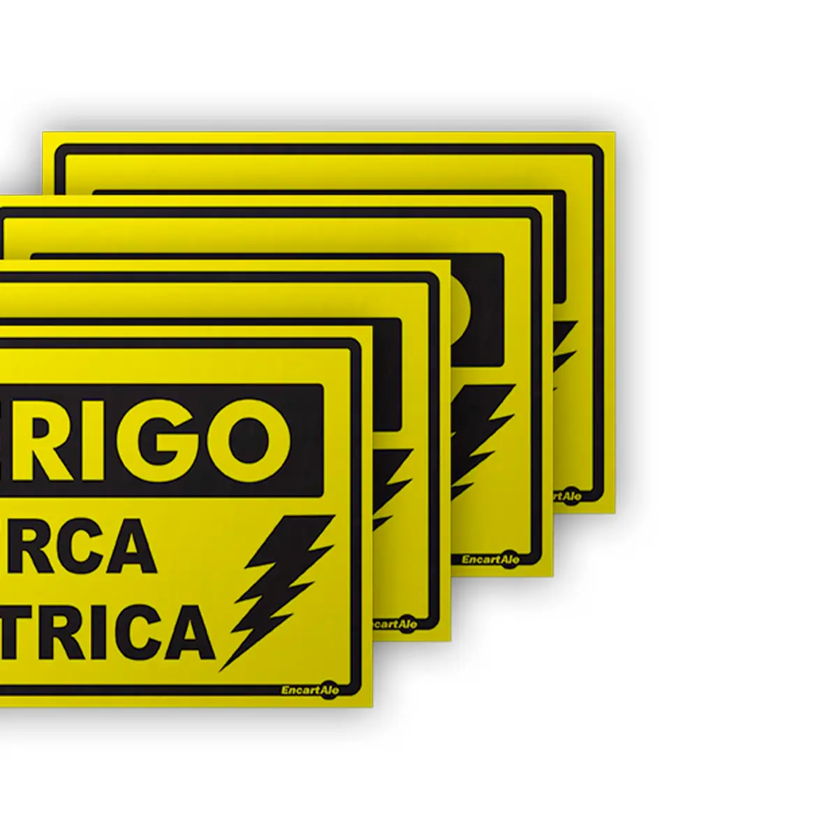 Kit 4 Placas Cuidado Cerca Elétrica Encartale