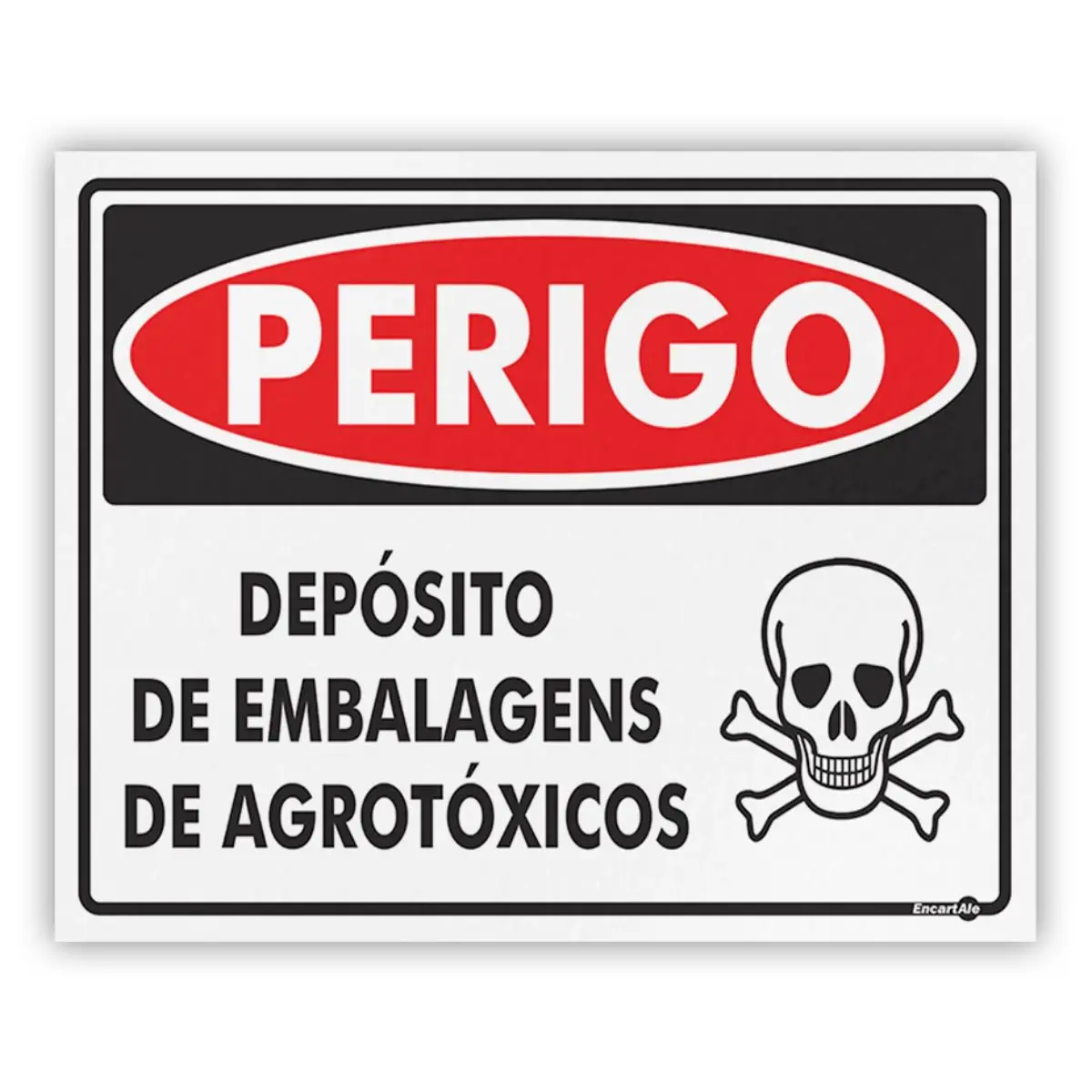 Placa Perigo Depósito de Embalagens de Agrotóxicos Encartale