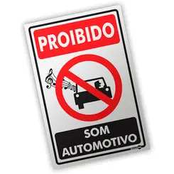 Placa Proibido Som Automático Encartale
