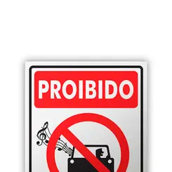 Placa Proibido Som Automático Encartale