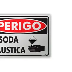 Placa Perigo Soda Cáustica  Encartale