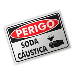 Placa Perigo Soda Cáustica  Encartale