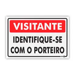 Placa Visitantes Identifique-se com o Porteiro Encartale