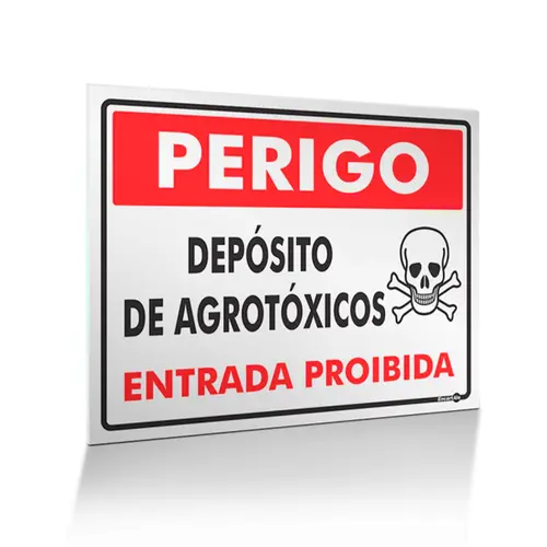 Placa Perigo Depósito de Agrotóxicos Encartale