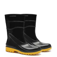 Bota de PVC Preta Solado Amarelo 82BPC600 Bracol