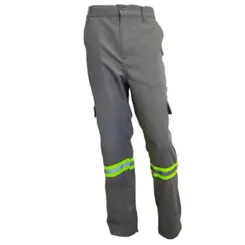 Calça Brim C/B e Zíper Cinza com Refletivo E.J. Simões