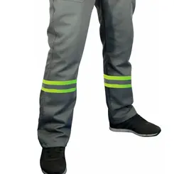 Calça Brim C/B e Zíper Cinza com Refletivo E.J. Simões