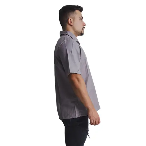 Camisa Brim Manga Curta Cinza Maicol