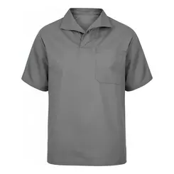 Camisa Brim Manga Curta Cinza Maicol