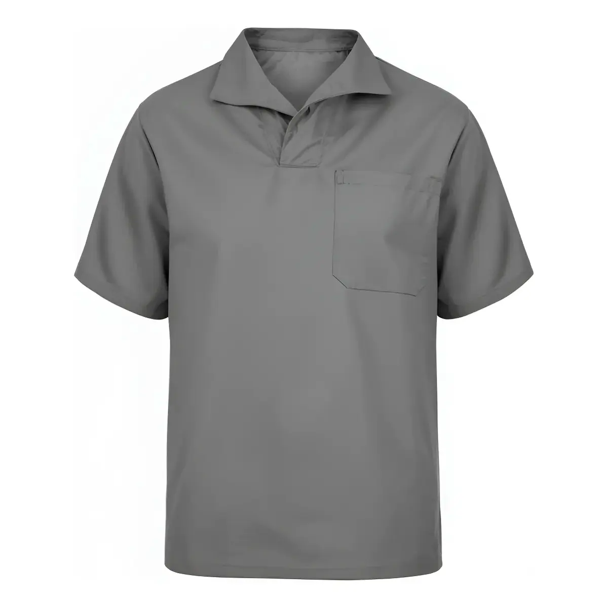 Camisa Brim Manga Curta Cinza Maicol