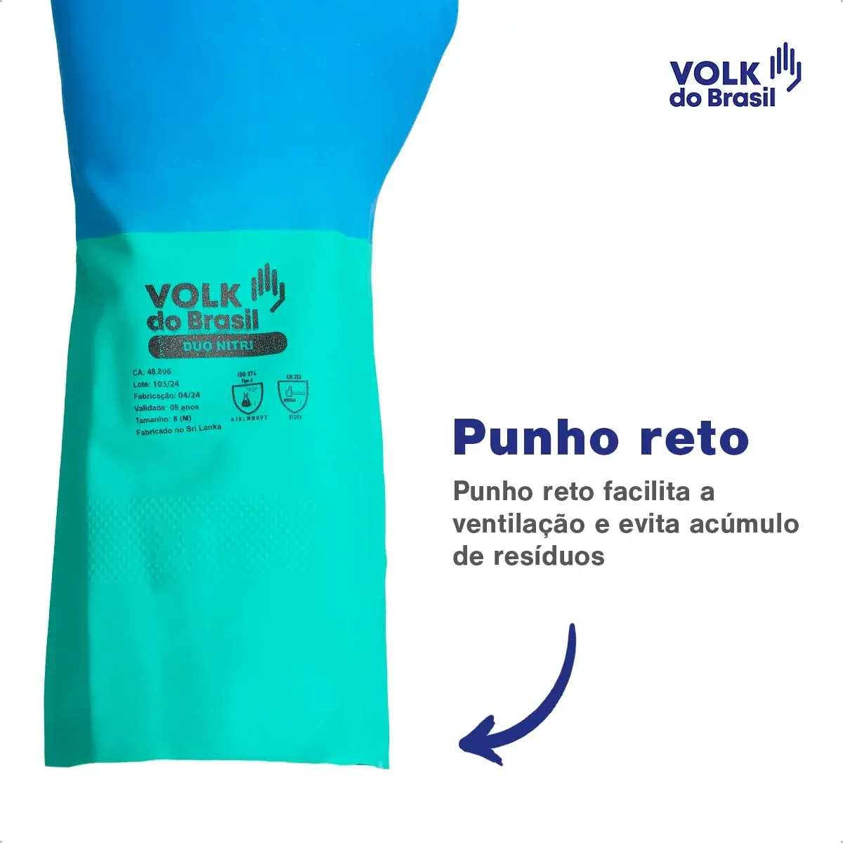 Luva Nitrilíca Duo Nitri sem forro - Volk