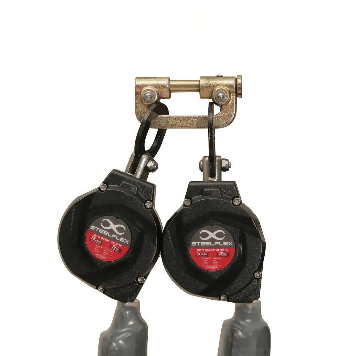 Trava-Quedas Retrátil Duplo Fita de 1,80M  - Steelflex