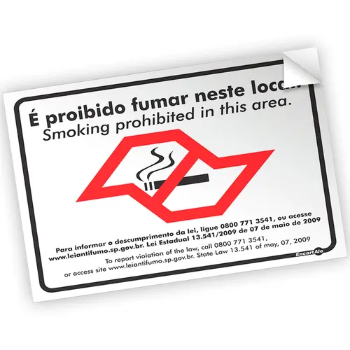 Adesivo de Parede Proibido Fumar Kit 2un - Encartale