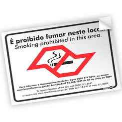 Adesivo de Parede Proibido Fumar Kit 2un - Encartale