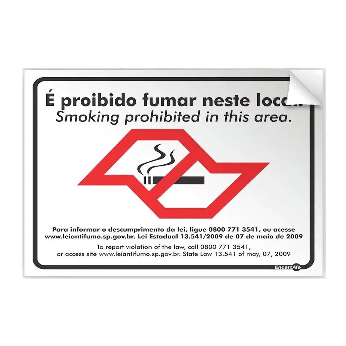 Adesivo de Parede Proibido Fumar Kit 2un - Encartale