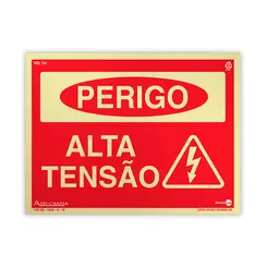 Placa Fotoluminescente  Perigo Alta Tensão - Encartale