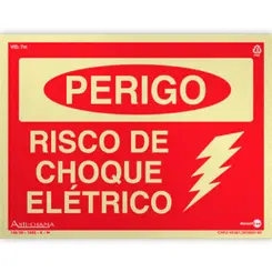 Placa Fotoluminescente  Perigo Alta Tensão - Encartale