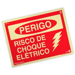 Placa Fotoluminescente  Perigo Alta Tensão - Encartale