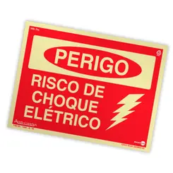 Placa Fotoluminescente  Perigo Alta Tensão - Encartale