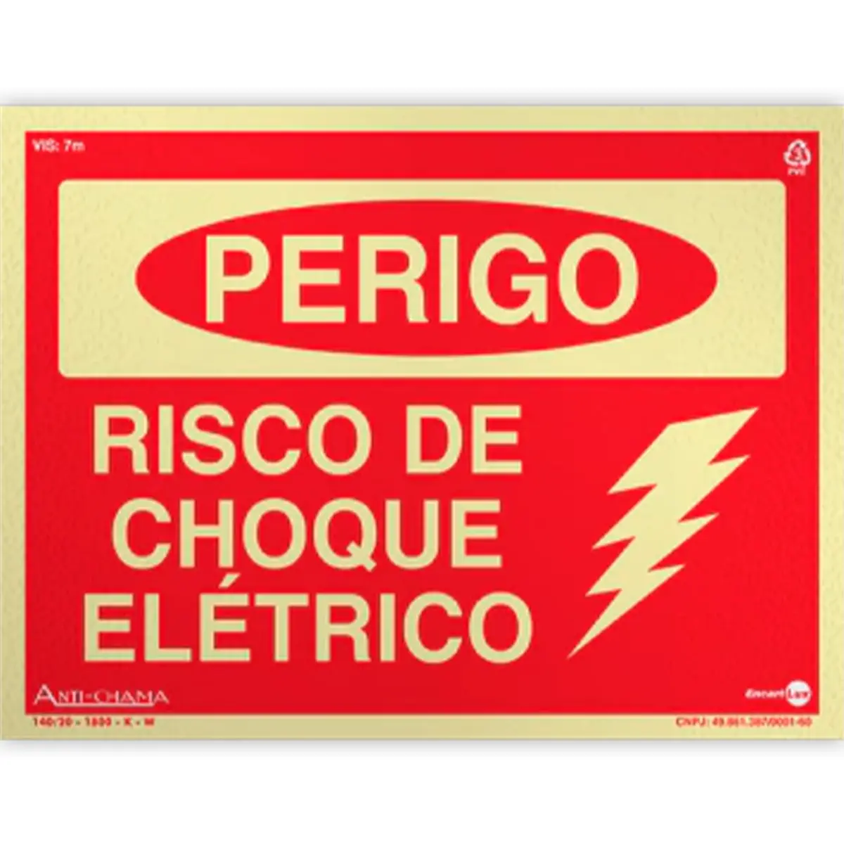 Placa Fotoluminescente  Perigo Alta Tensão - Encartale
