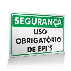 Placa de Segurança uso obrigatório de EPI's - Encartale
