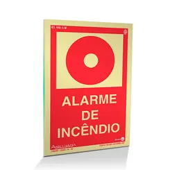 Placa Fotoluminescente E2 Alarme de Incendio - Encartale