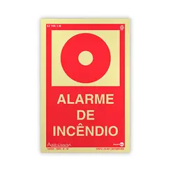 Placa Fotoluminescente E2 Alarme de Incendio - Encartale