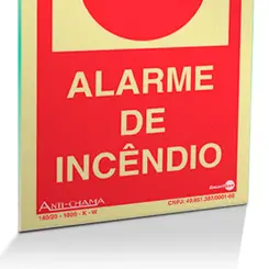 Placa Fotoluminescente E2 Alarme de Incendio - Encartale
