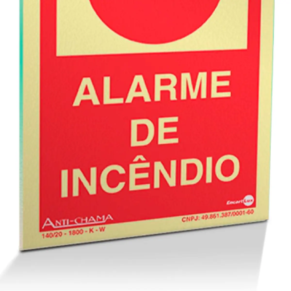 Placa Fotoluminescente E2 Alarme de Incendio - Encartale
