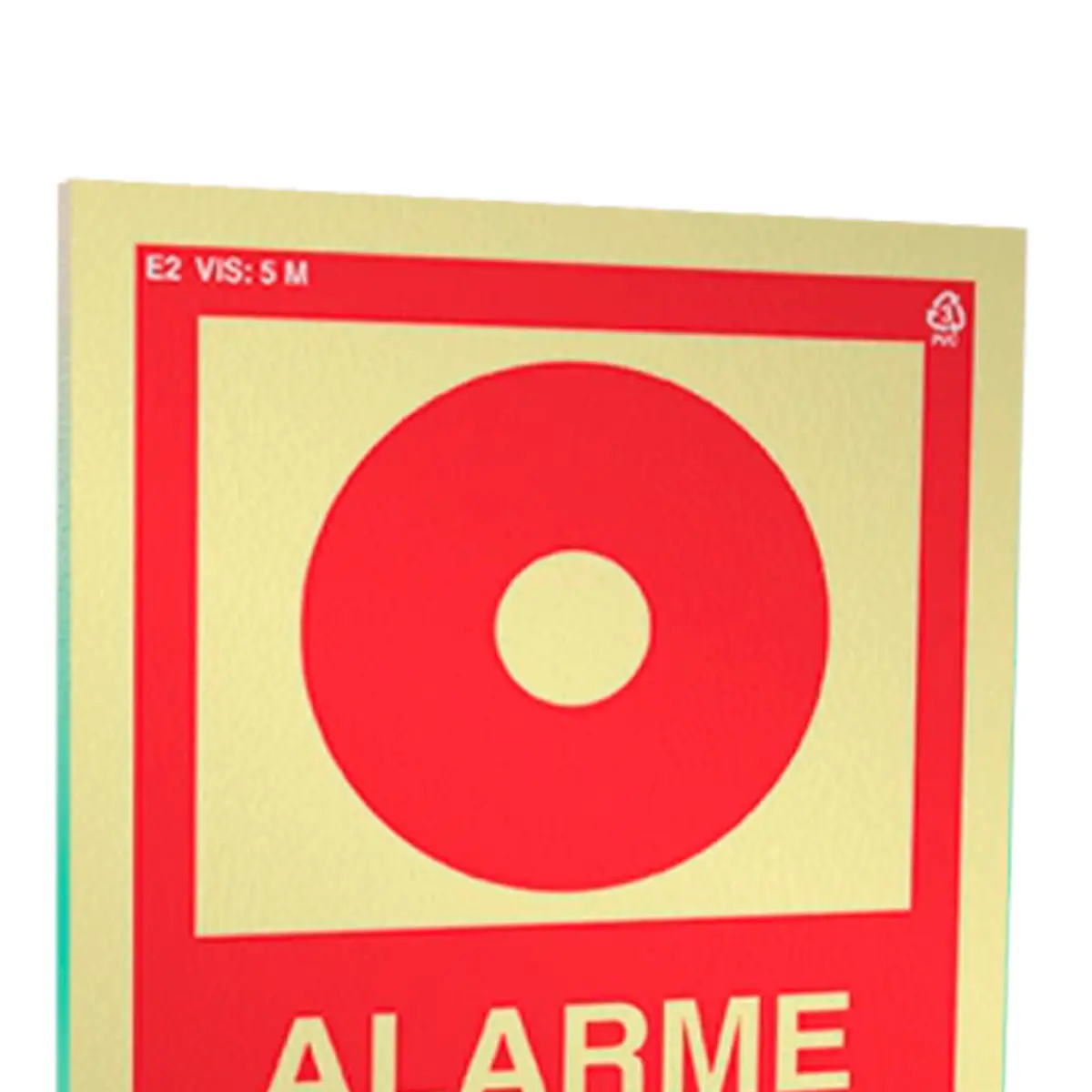 Placa Fotoluminescente E2 Alarme de Incendio - Encartale