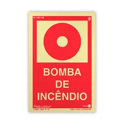 Placa Fotoluminescente E3 Bomba de Incendio - Encartale