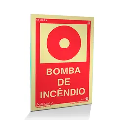 Placa Fotoluminescente E3 Bomba de Incendio - Encartale