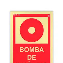 Placa Fotoluminescente E3 Bomba de Incendio - Encartale