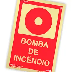 Placa Fotoluminescente E3 Bomba de Incendio - Encartale