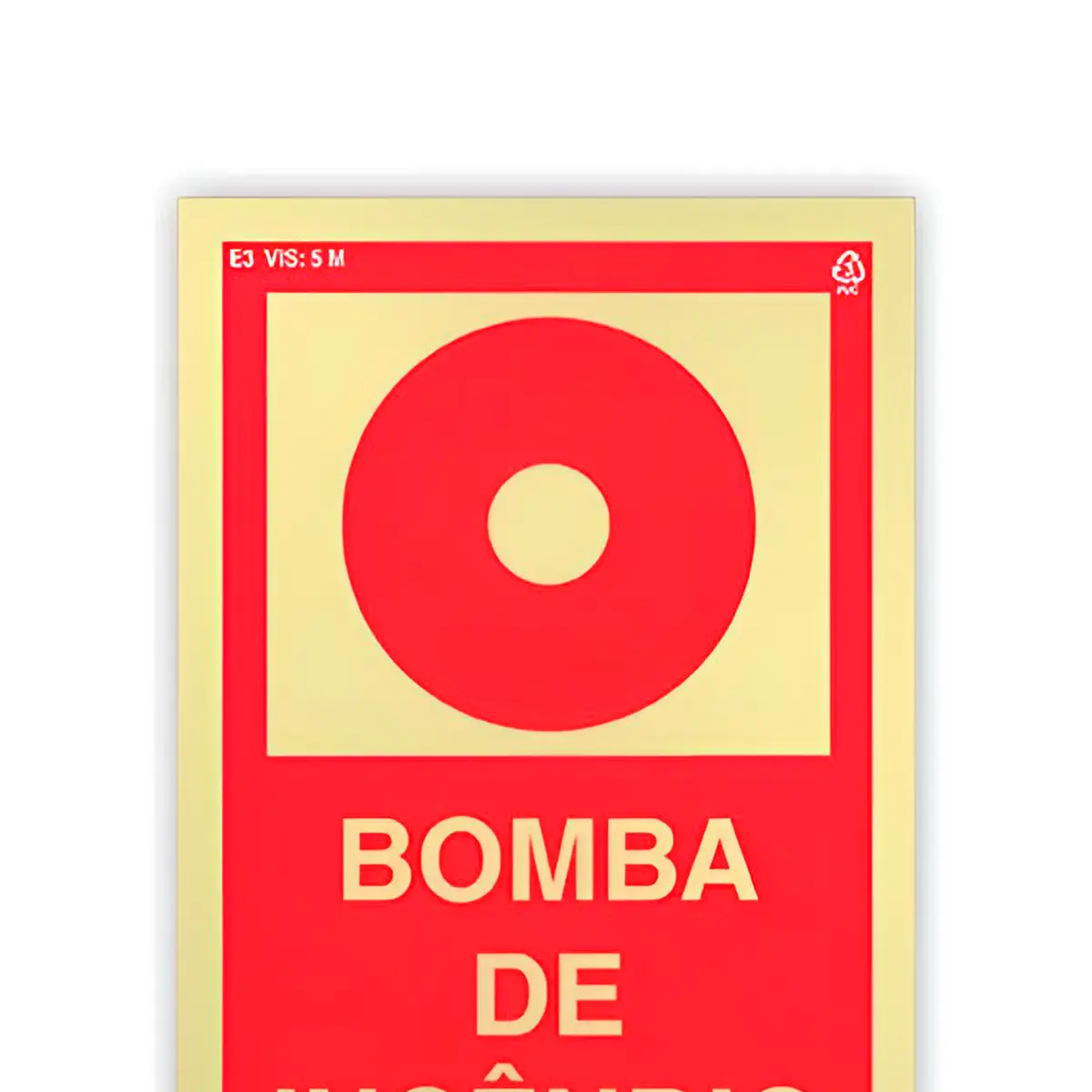 Placa Fotoluminescente E3 Bomba de Incendio - Encartale