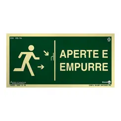 Placa Fotoluminescente Aperte e Empurre - Encartale