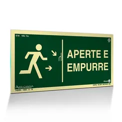 Placa Fotoluminescente Aperte e Empurre - Encartale