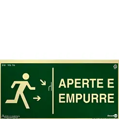 Placa Fotoluminescente Aperte e Empurre - Encartale