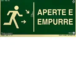Placa Fotoluminescente Aperte e Empurre - Encartale