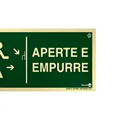 Placa Fotoluminescente Aperte e Empurre - Encartale