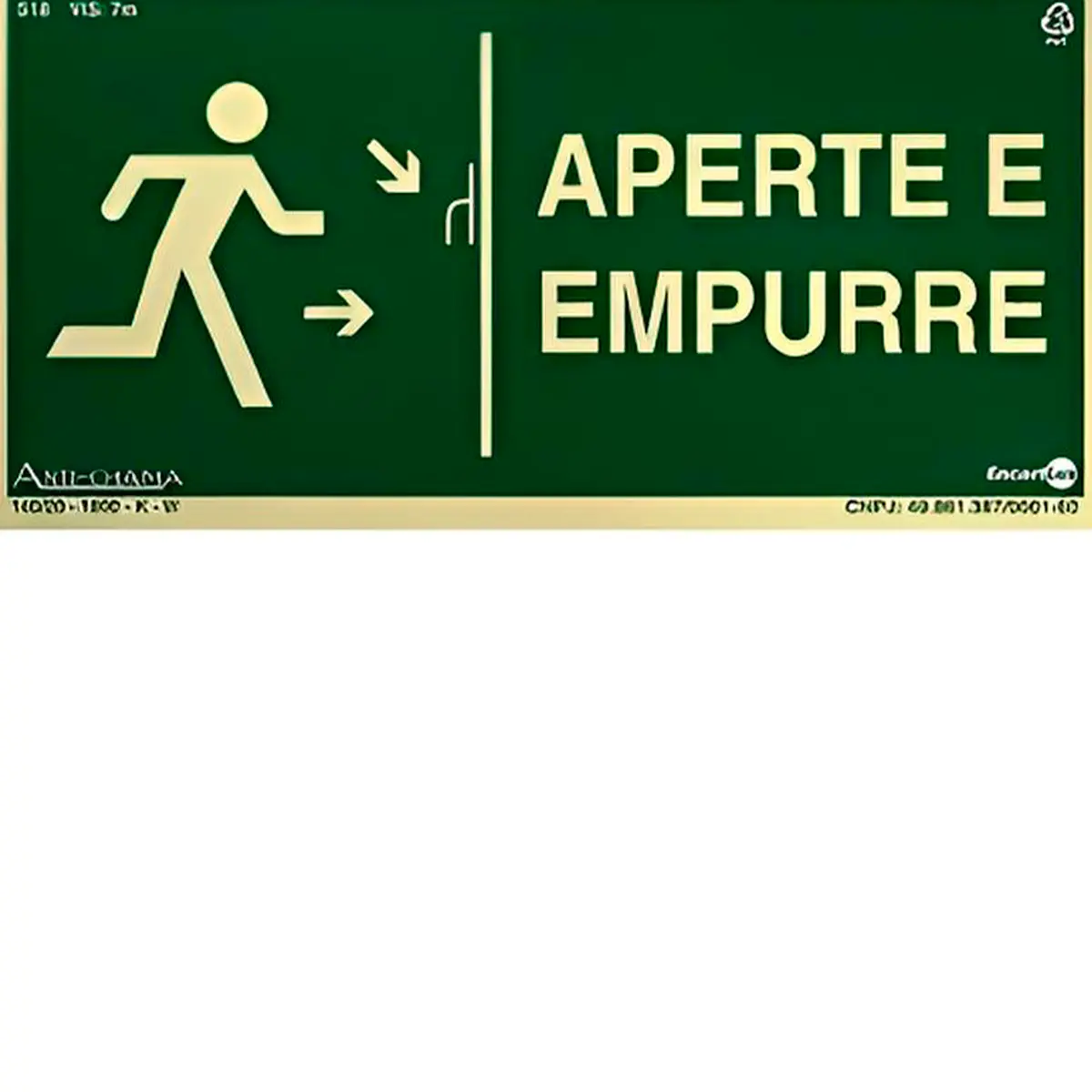 Placa Fotoluminescente Aperte e Empurre - Encartale