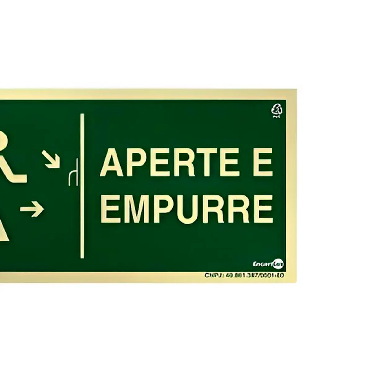 Placa Fotoluminescente Aperte e Empurre - Encartale