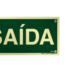 Placa Fotoluminescente S12 Saída de Emergência - EncarTale
