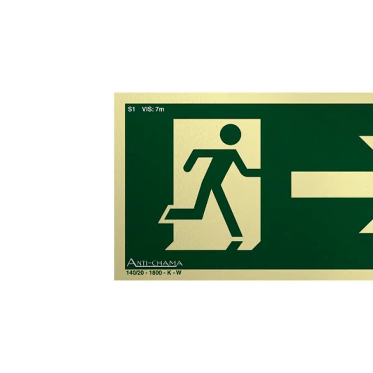 Placa Fotoluminescente S1 Saída de Emergência à Direita com Pictograma - Encartale