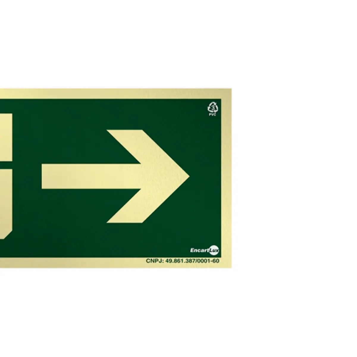 Placa Fotoluminescente S1 Saída de Emergência à Direita com Pictograma - Encartale