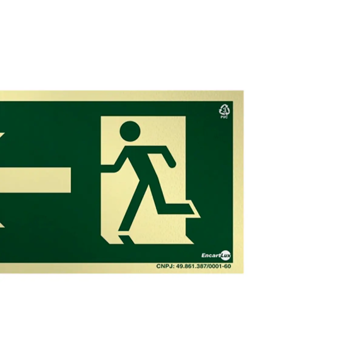 Placa Fotoluminescente S2 Saída de Emergência à Esquerda com Pictograma - Encartale